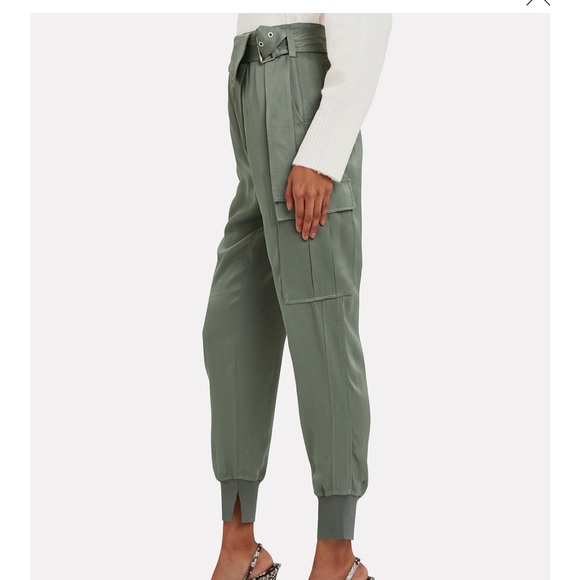 NWOT 3.1 PHILLIP LIM Satin Foldover Waist Joggers - Picture 2 of 10